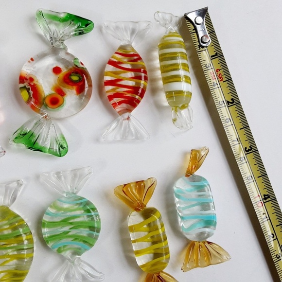 Hand-blown Glass Candy 12 pcs Multicolored from Lillian Vernon Original Box - Picture 2 of 6